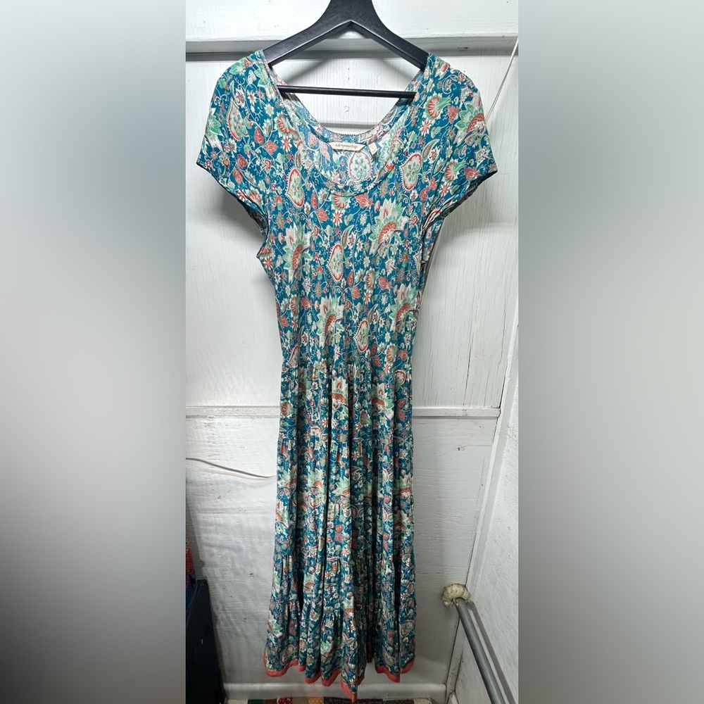 Soft Surroundings Blue Floral Maxi Dress